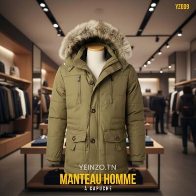 Manteau Homme Hiver Mi-long – Chaud YZ009